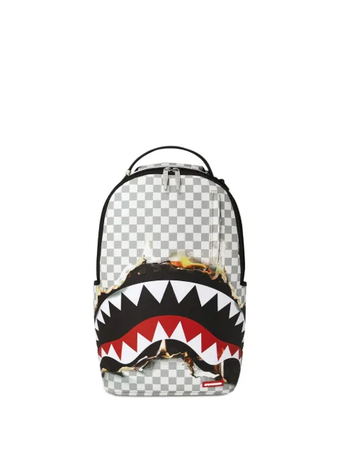 Sprayground Shark-print checkered backpack