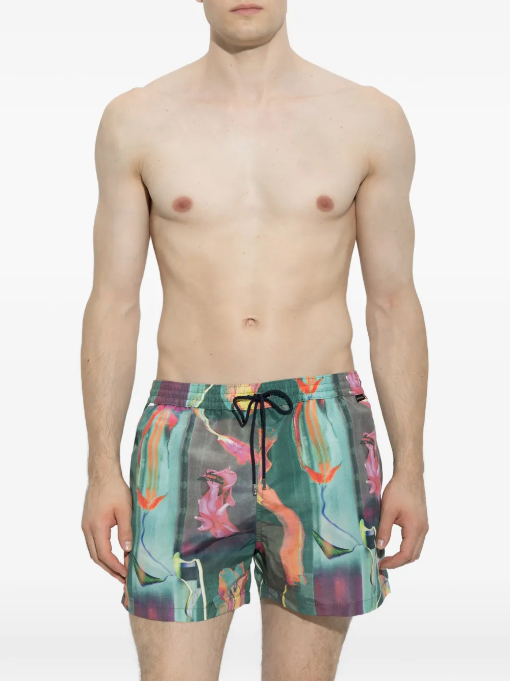 Paul Smith 'Glitch Floral' zwembroek met print Groen