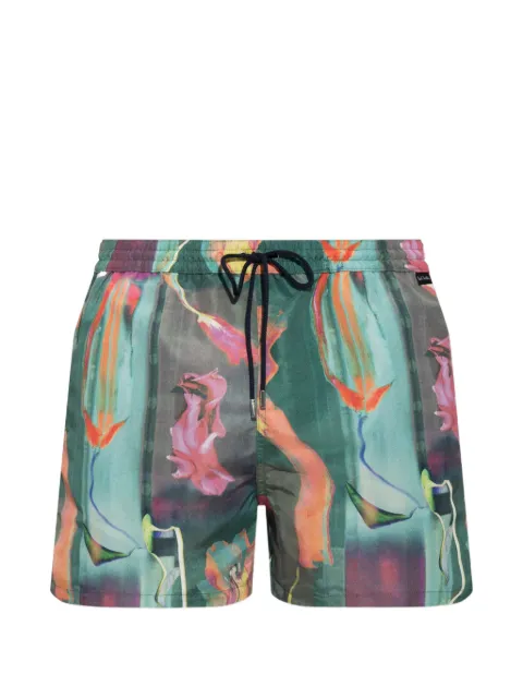 Paul Smith 'Glitch Floral' print swim shorts