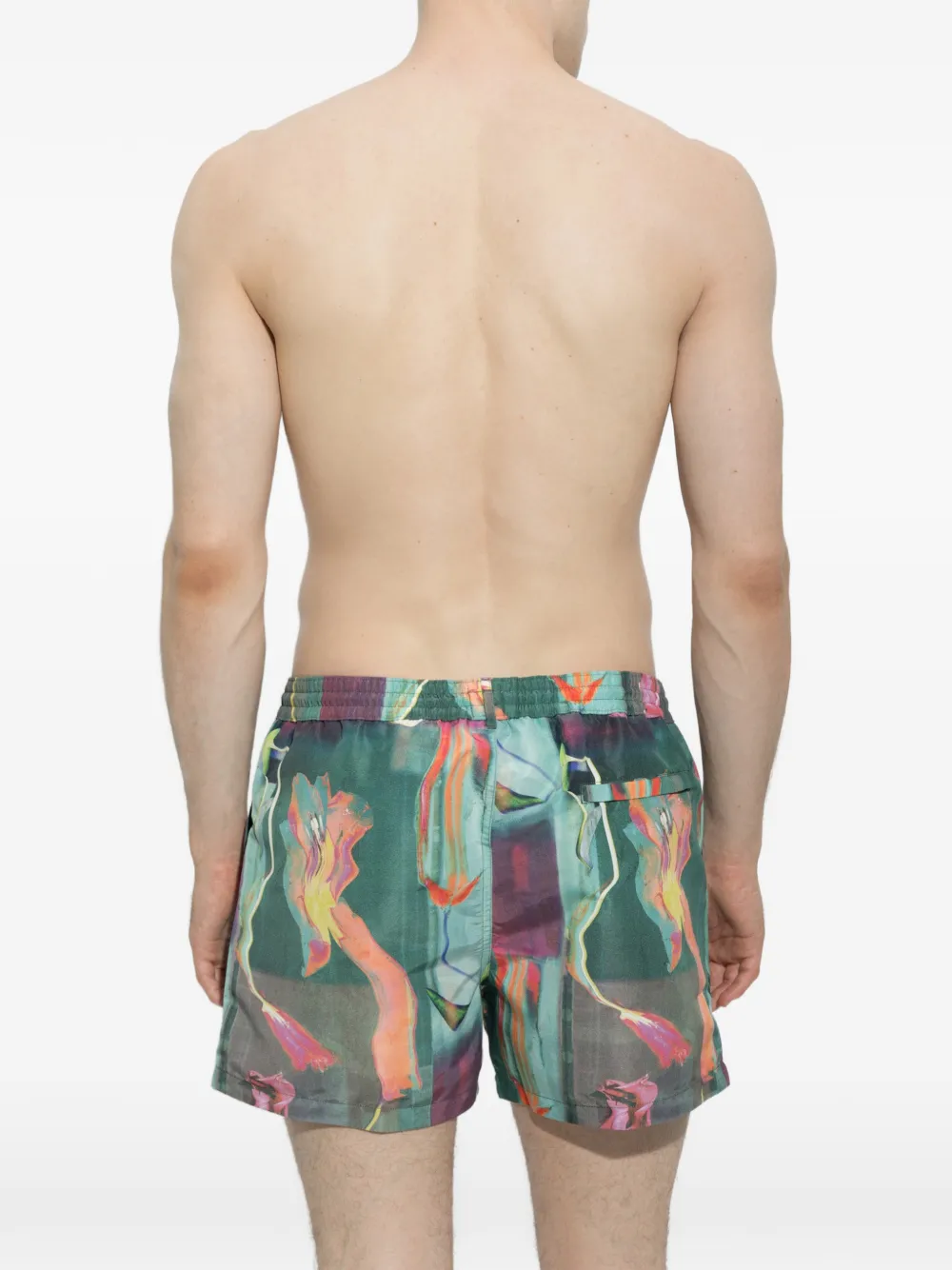 Paul Smith 'Glitch Floral' zwembroek met print Groen