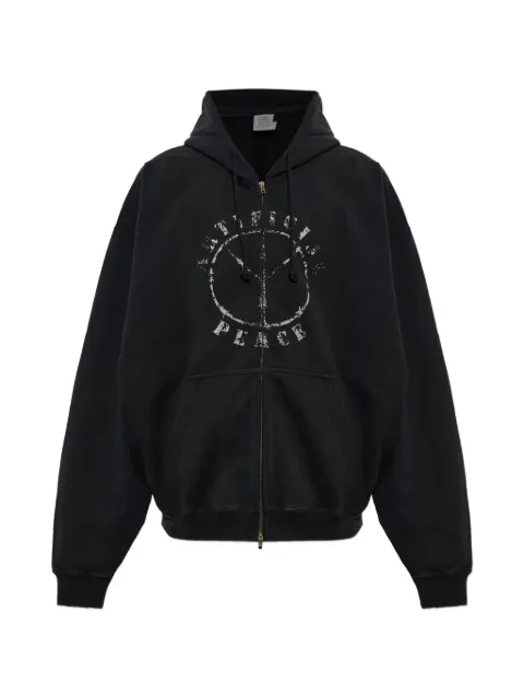 VETEMENTS graphic-print zip-up hoodie