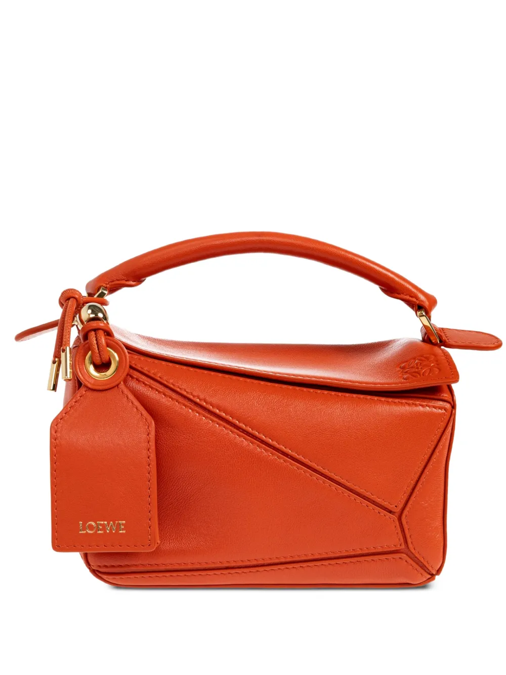 LOEWE mini Featherlight Puzzle bag in nappa lambskin - Arancione