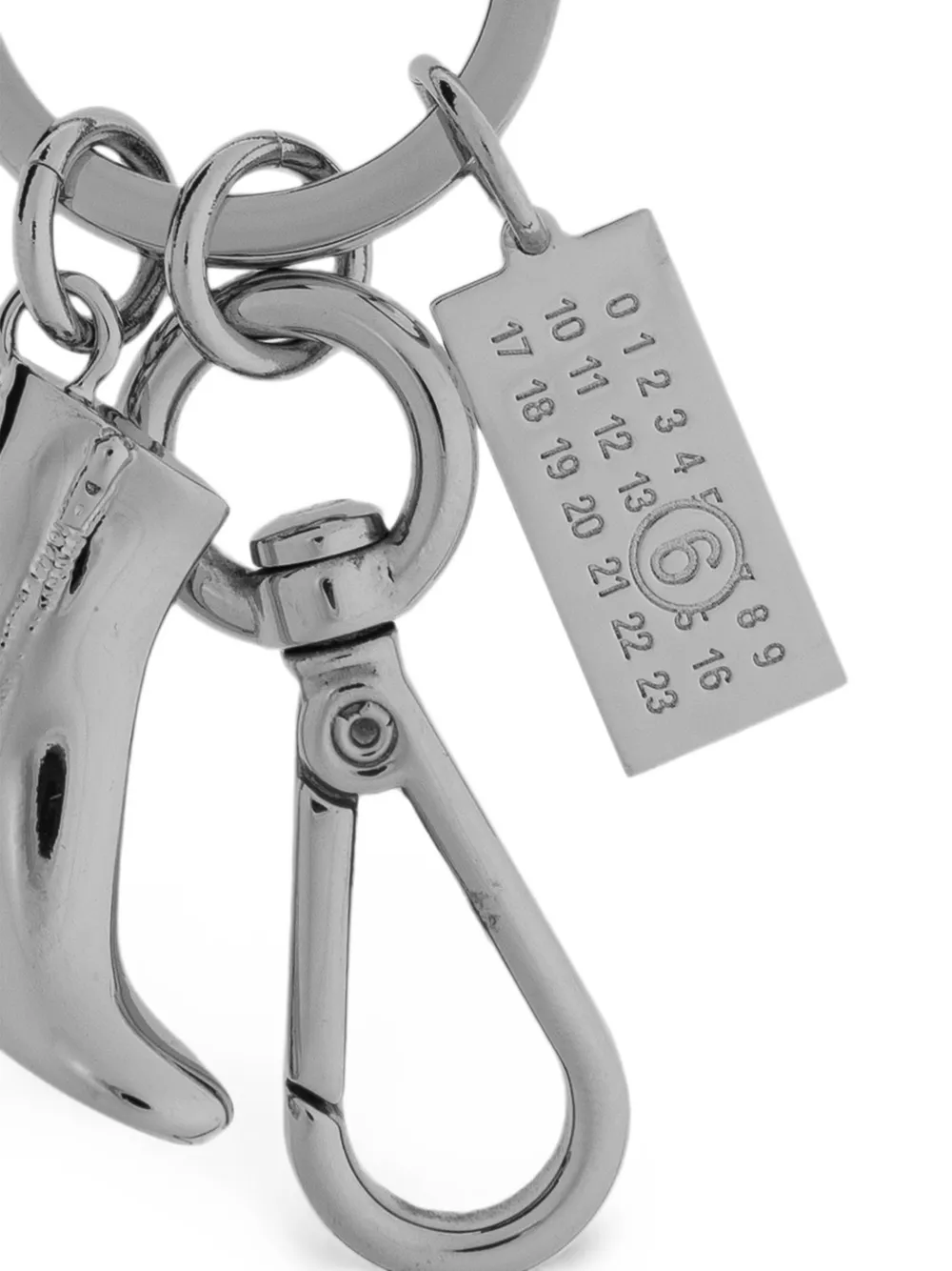 MM6 Maison Margiela Sleutelhanger met laarzen bedel Zilver