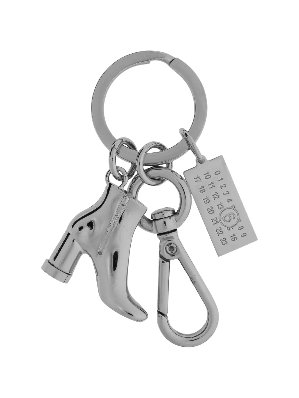 MM6 Maison Margiela Tabi-boot charm keychain - Argento