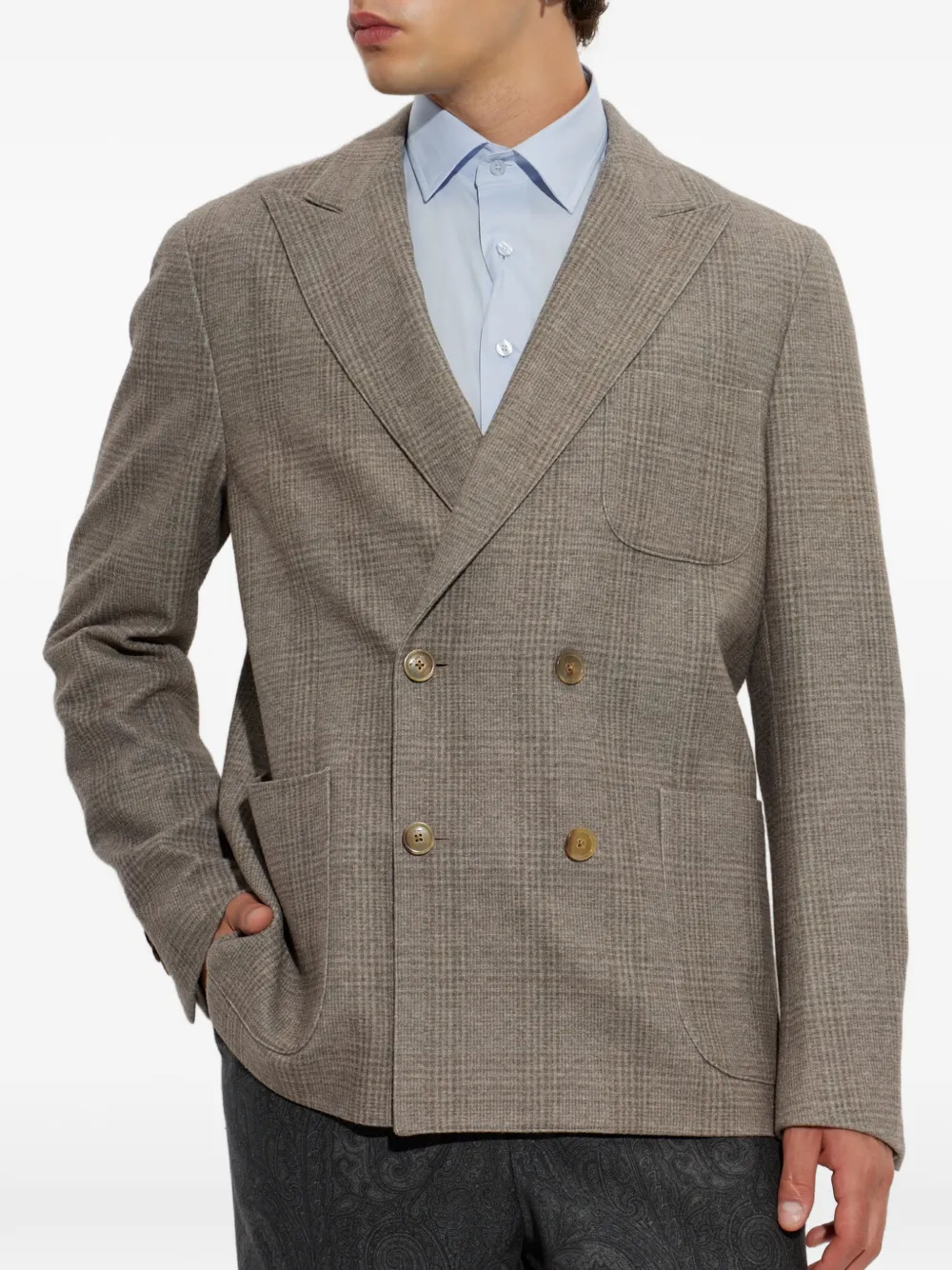 ETRO Geruite blazer Bruin