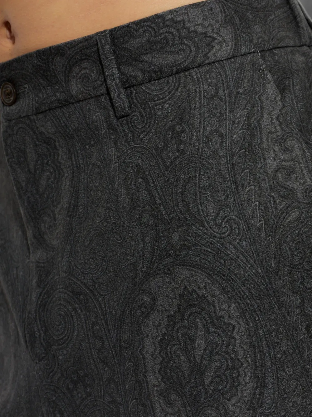 ETRO Plooibroek met paisley-print Grijs