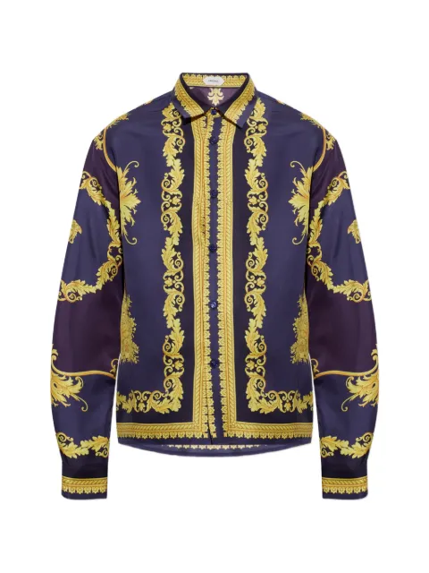 Versace Barocco-print silk shirt