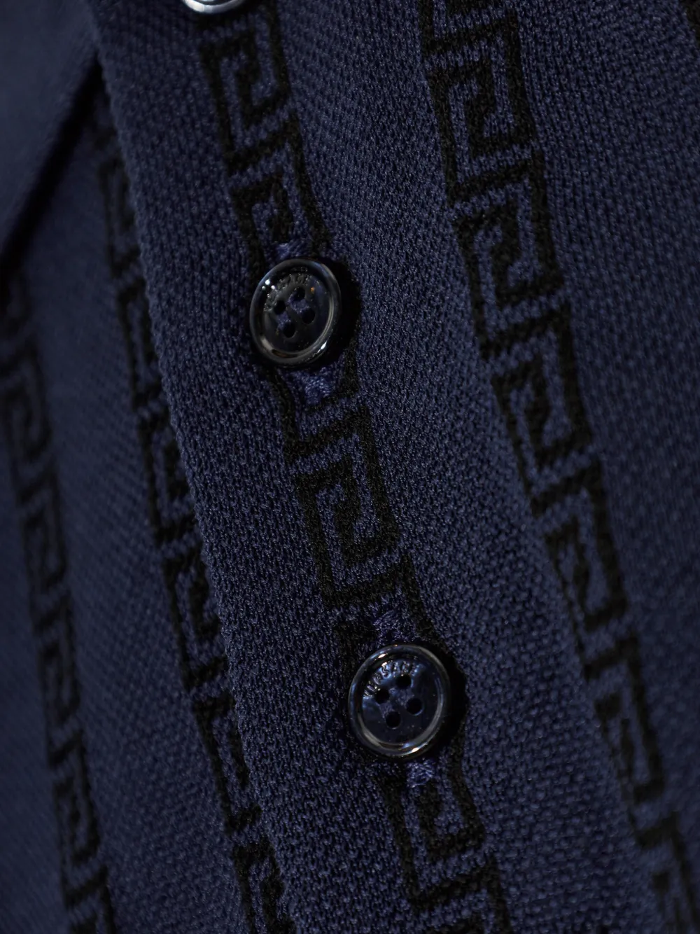 Versace Piqué poloshirt van jacquard katoen Blauw