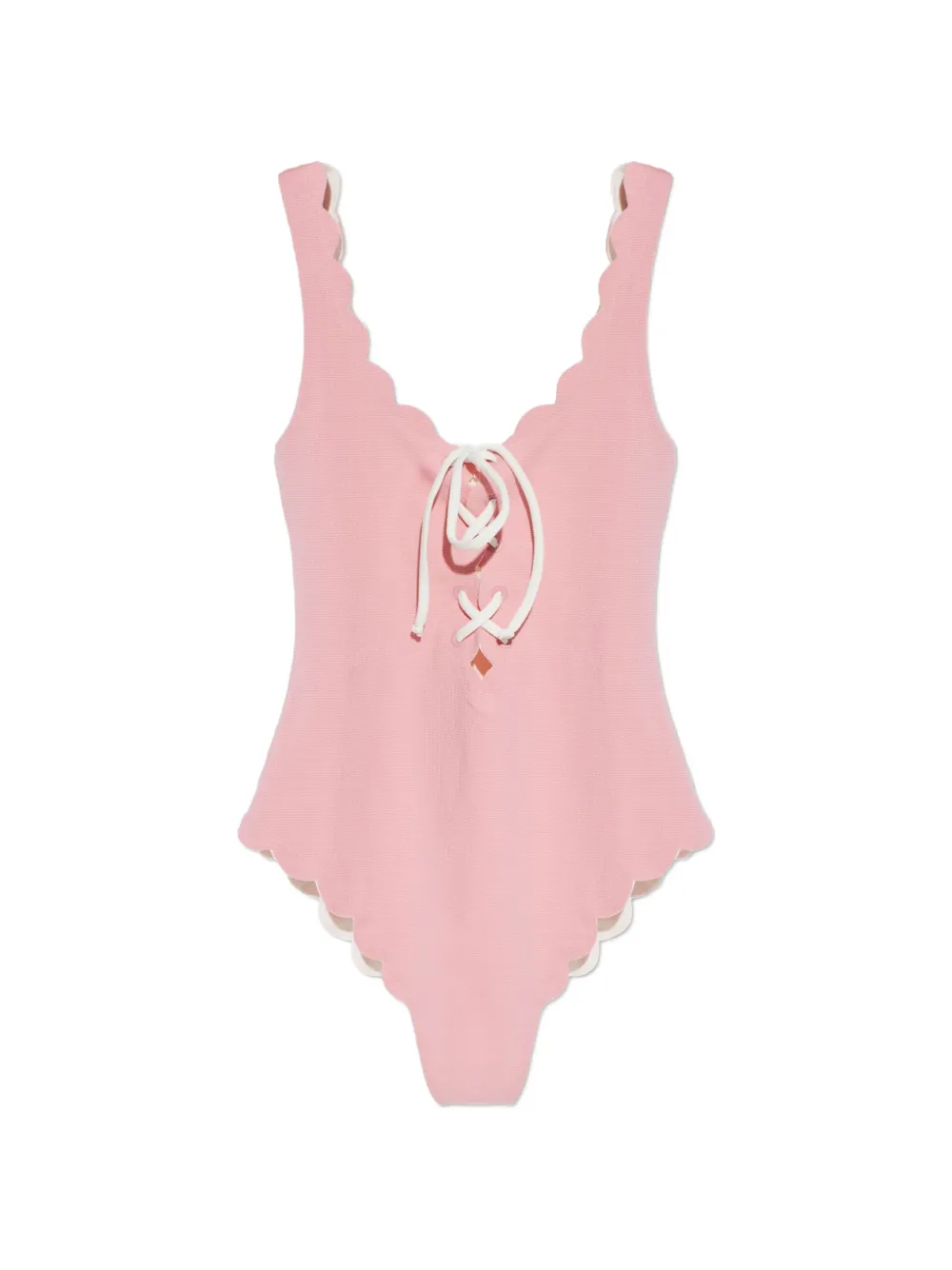 Marysia Palm Springs Tie scalloped swimsuit - Rosa
