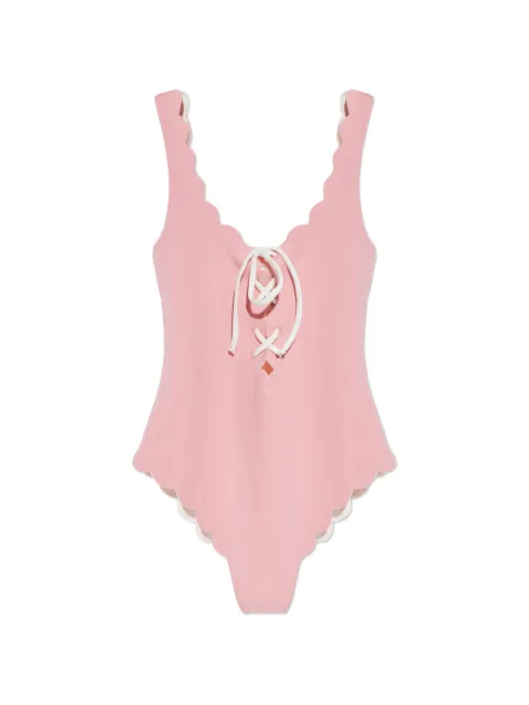 Marysia Palm Springs Tie scalloped swimsuit