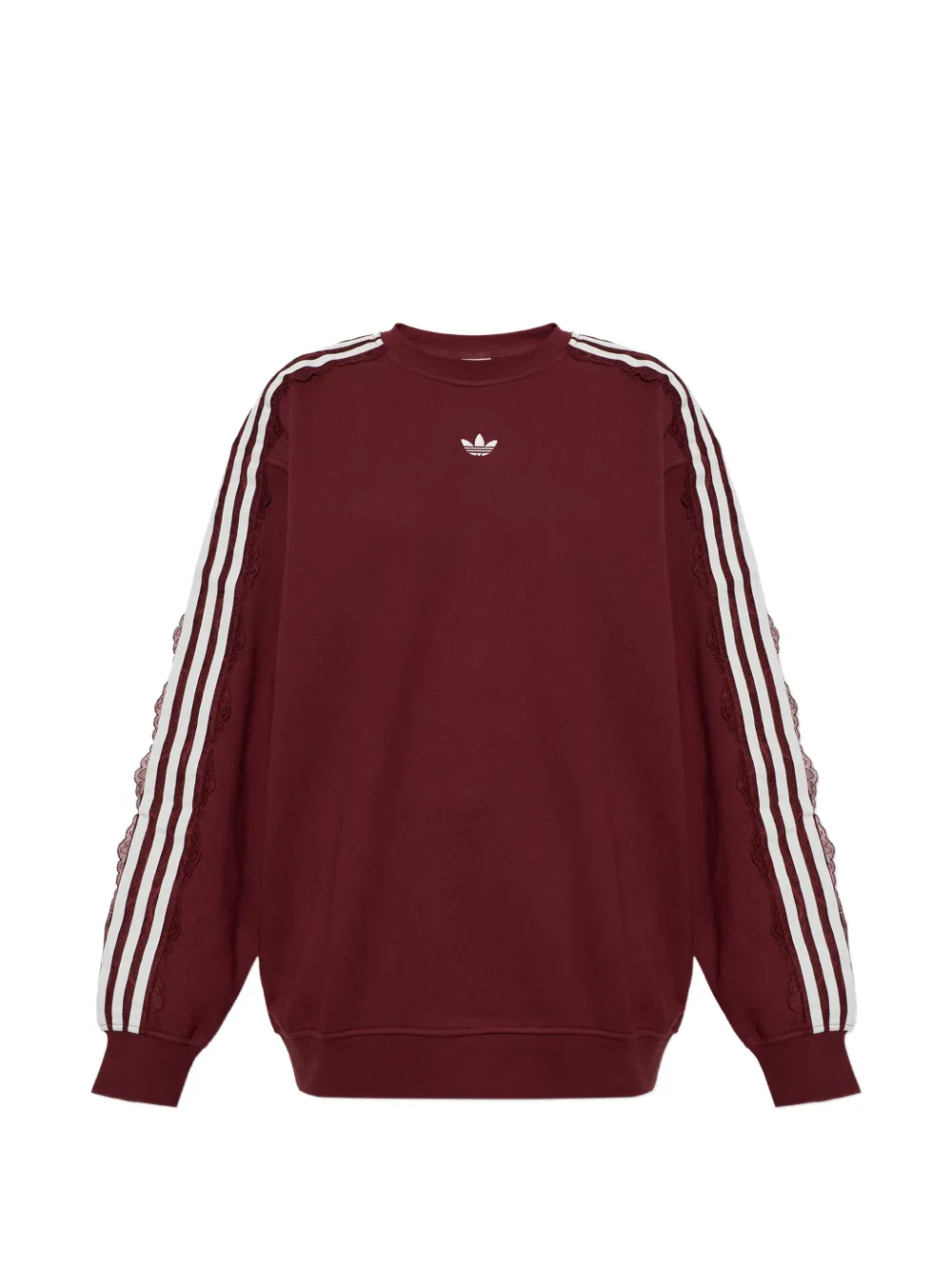 adidas lace 3-stripes crew sweatshirt - Rosso