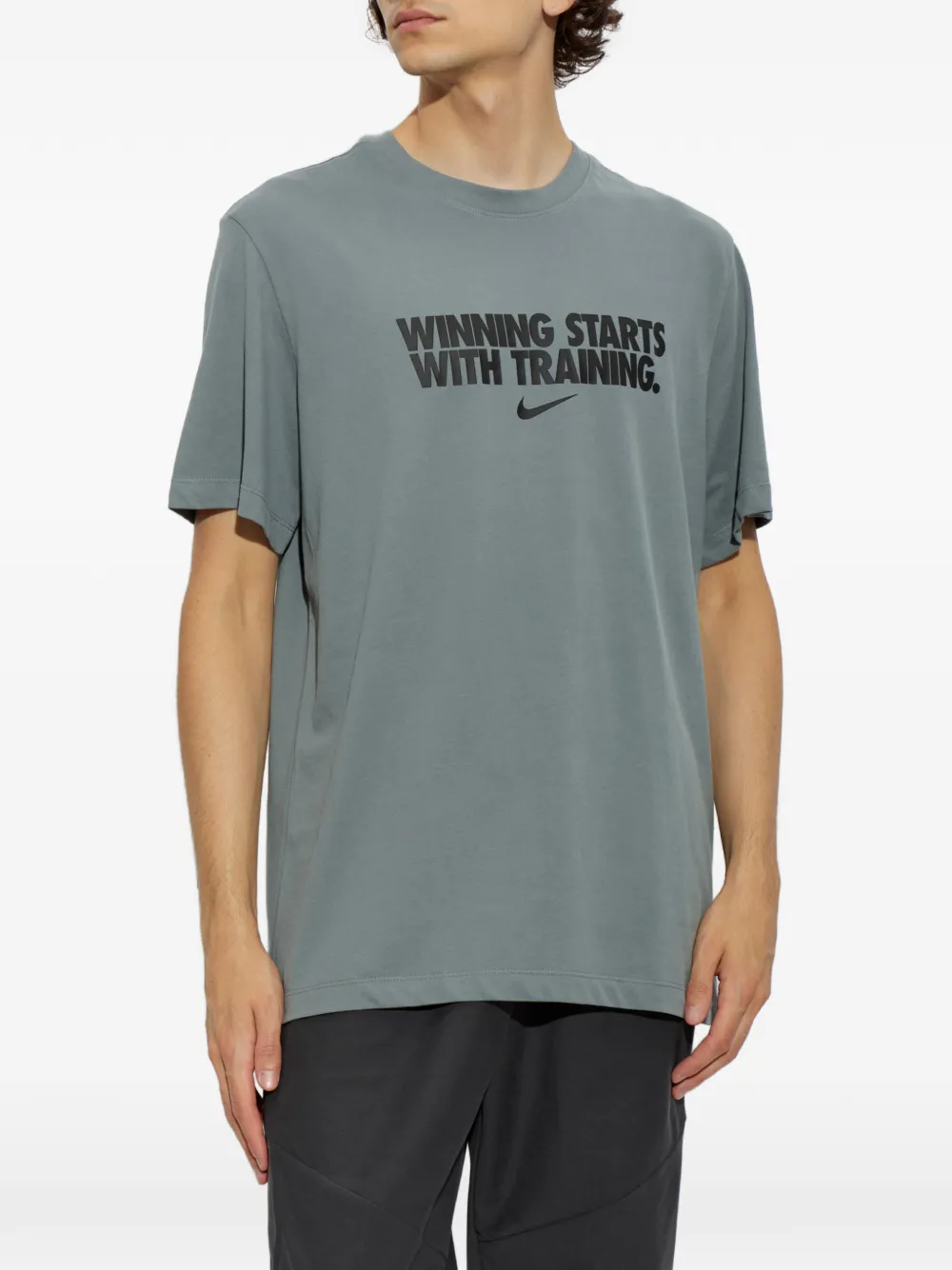 Nike slogan-print short-sleeves T-shirt Grijs