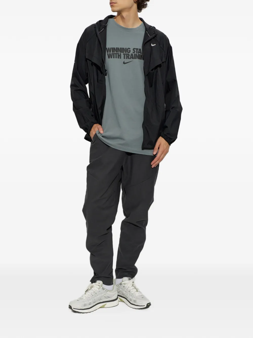 Nike slogan-print short-sleeves T-shirt Grijs