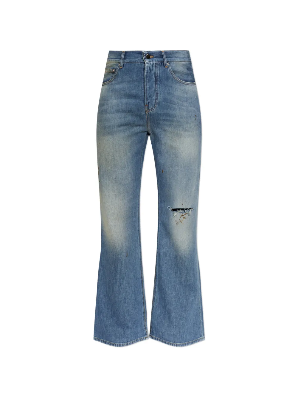 AMIRI distressed paint-splatter jeans - Blu