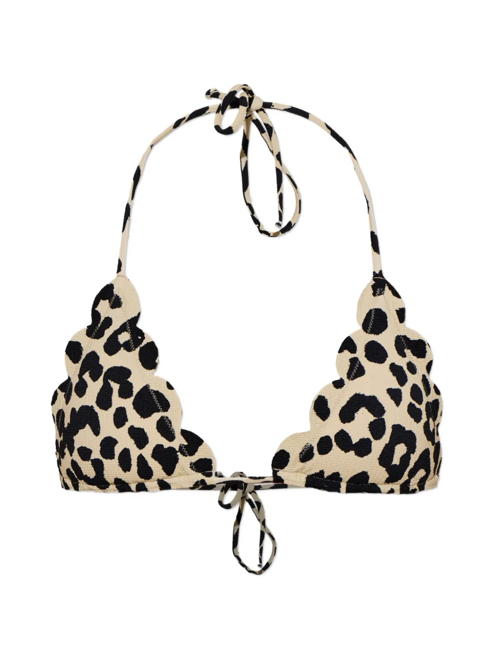 Marysia Broadway scalloped leopard-print bikini top - Toni neutri