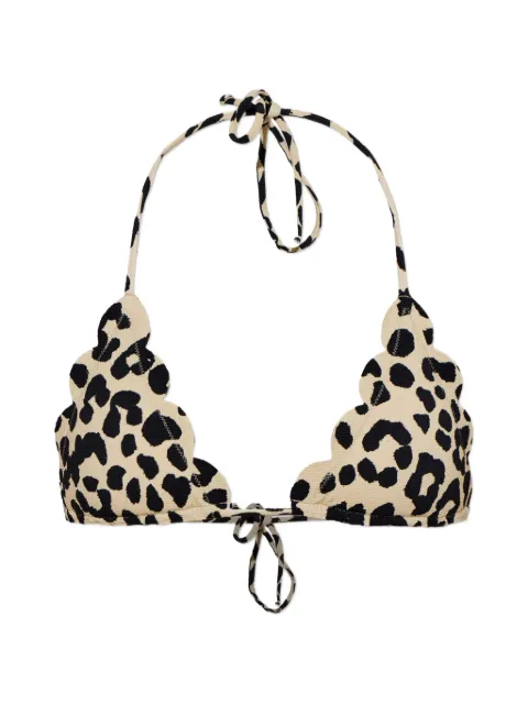 Marysia Broadway scalloped leopard-print bikini top