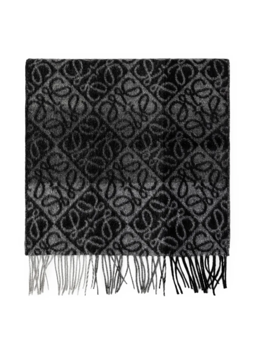LOEWE Anagram scarf in wool and cashmere - Nero