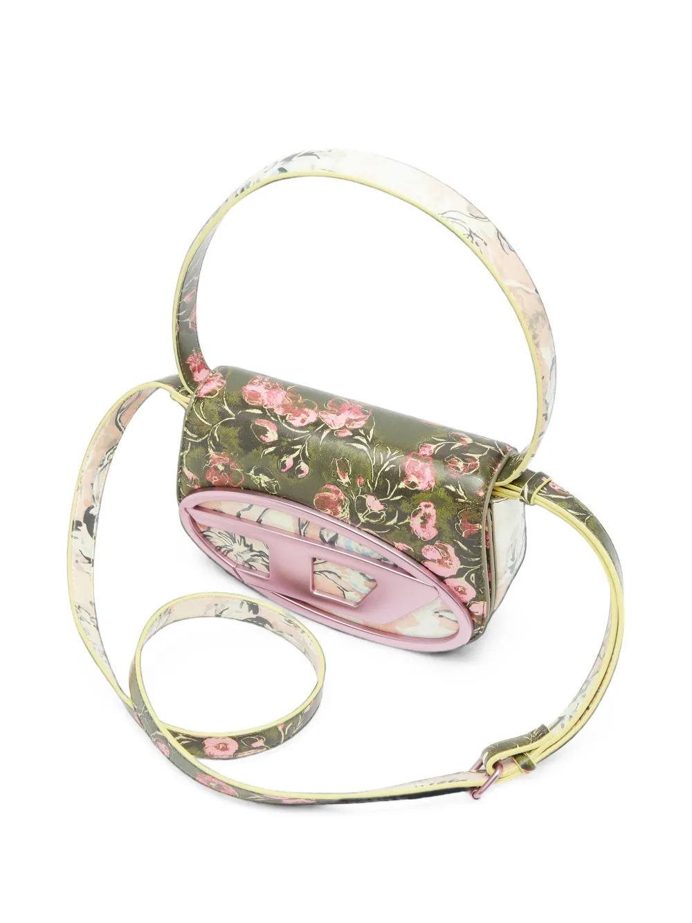 Diesel 1DR-Iconic schoudertas met bloemenprint Groen