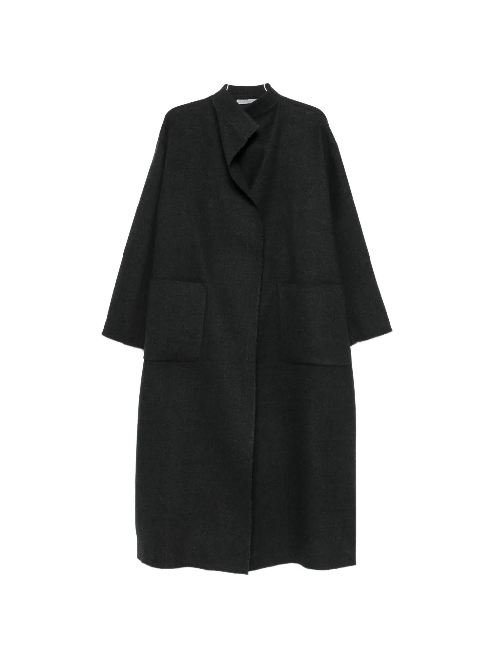 Dusan high-neck patch-pocket coat - Grau