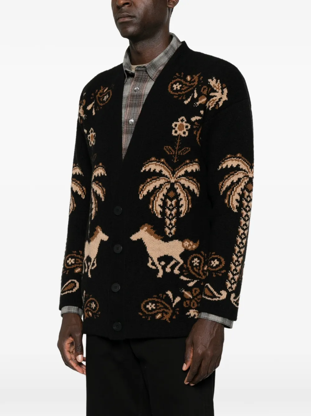 Alanui Intarsia vest Zwart
