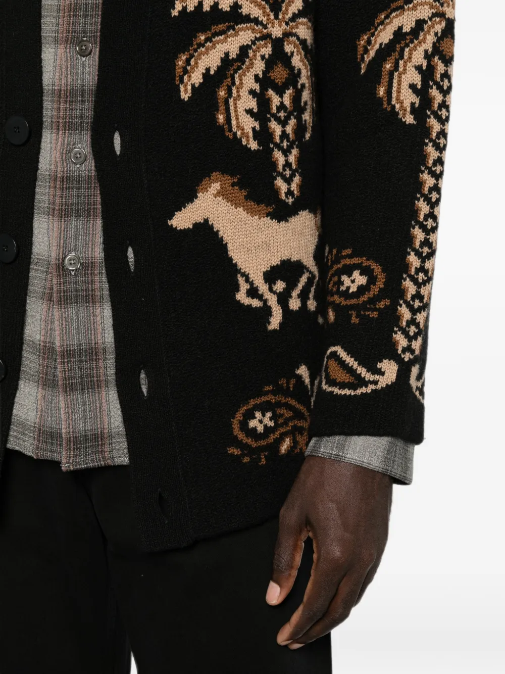 Alanui Intarsia vest Zwart