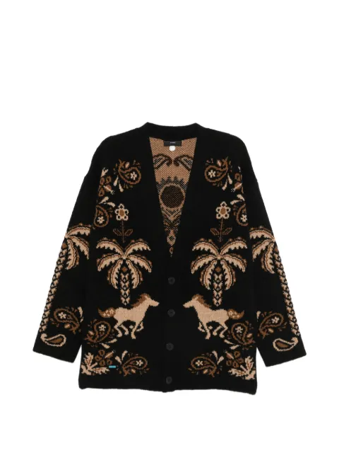 Alanui intarsia-knit cardigan