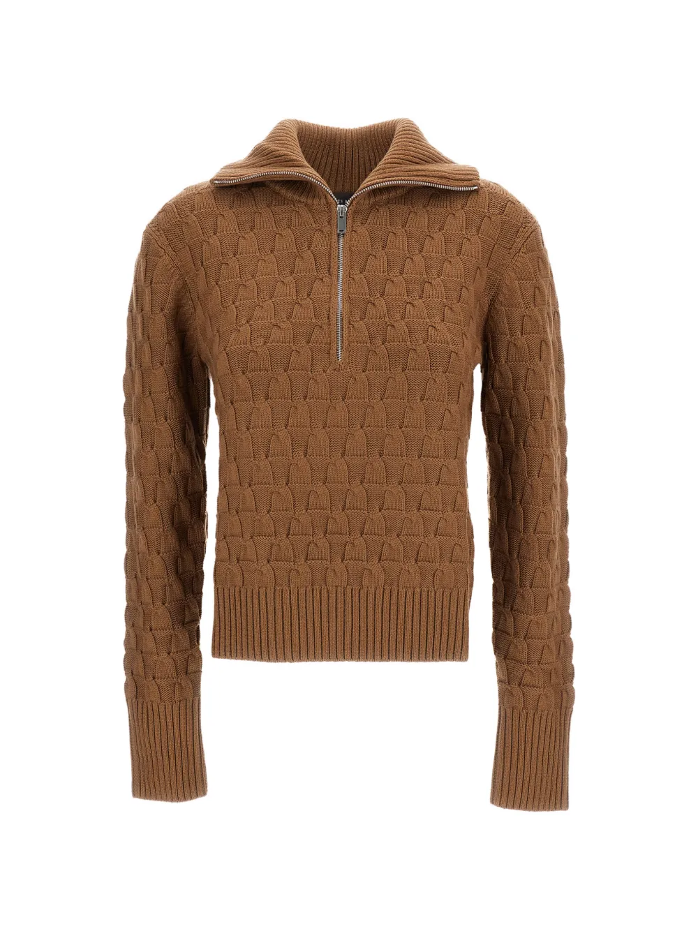 Wales Bonner basket-weave half-zip sweater