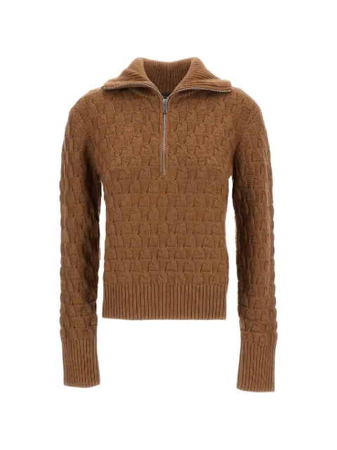 Wales Bonner basket-weave half-zip sweater