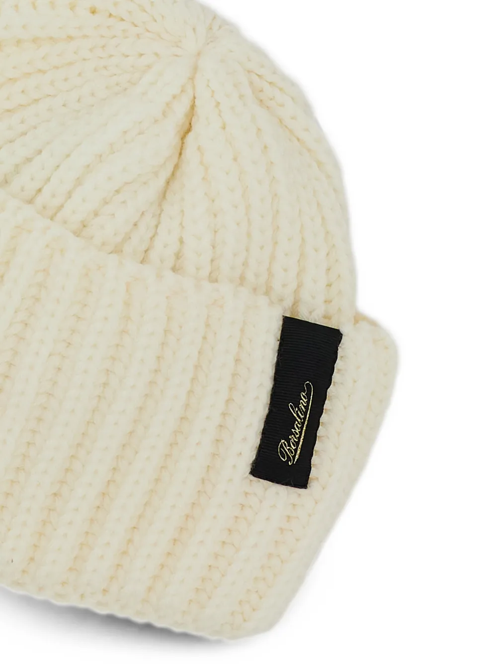 Borsalino Bell ribgebreide muts Beige