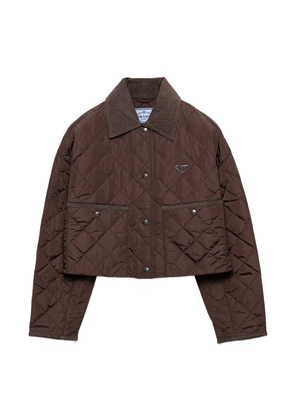 Prada lightweight Re-Nylon cropped blouson jacket - Marrone