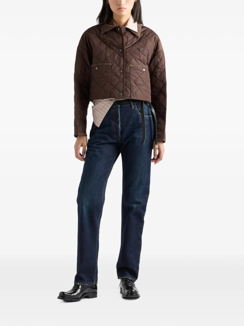 Prada Lichtgewicht Re-Nylon jack Bruin