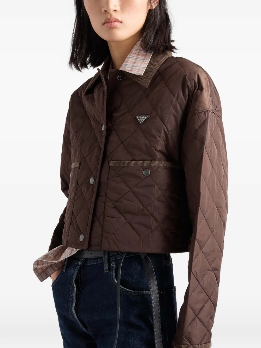 Prada Lichtgewicht Re-Nylon jack Bruin