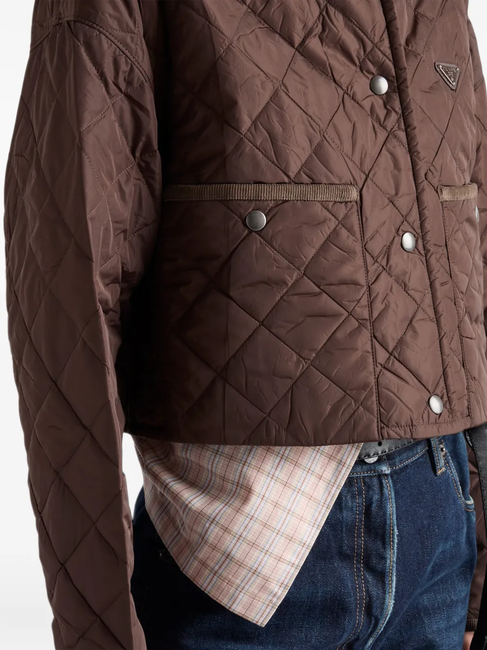Prada Lichtgewicht Re-Nylon jack Bruin