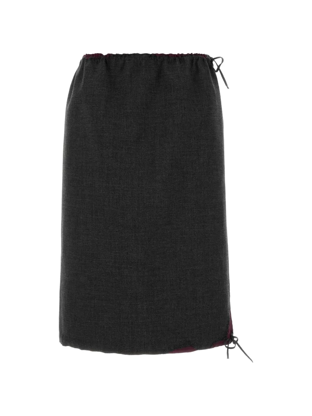 Prada Bonded hopsack midi-skirt with devoré effect Grijs