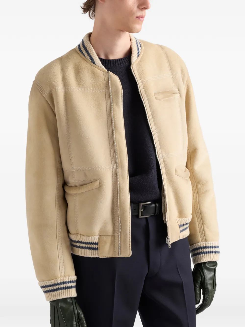 Prada Lammy bomberjack Beige