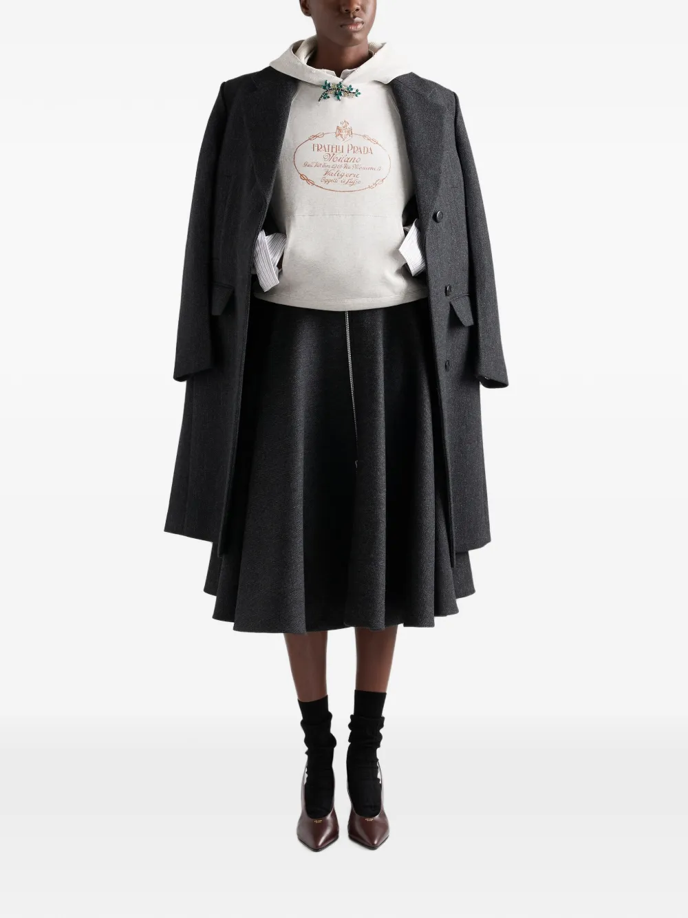 Prada Fleece hoodie Grijs