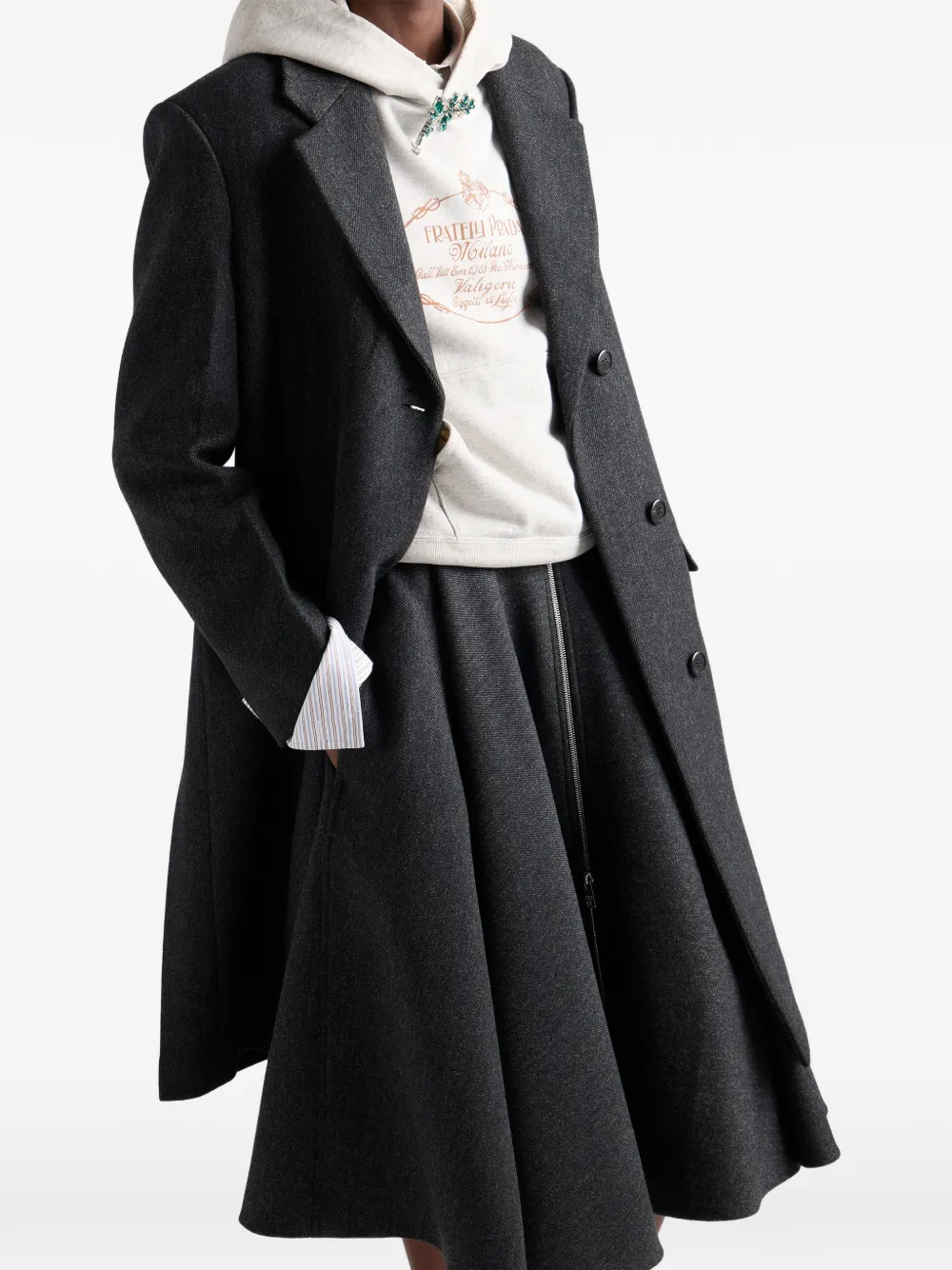 Prada Fleece hoodie Grijs