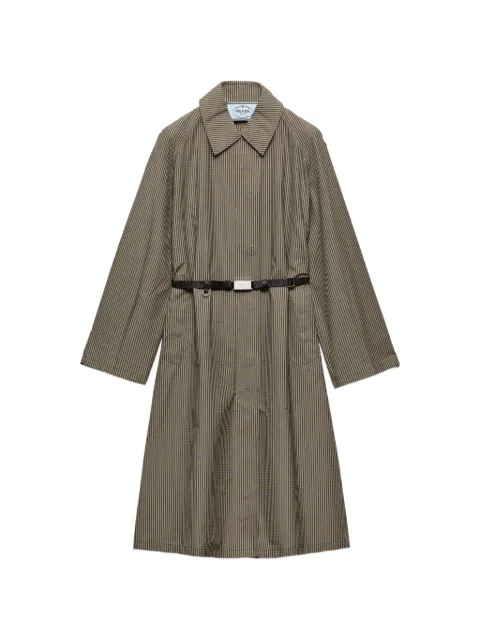 Prada checked technical fabric trench coat