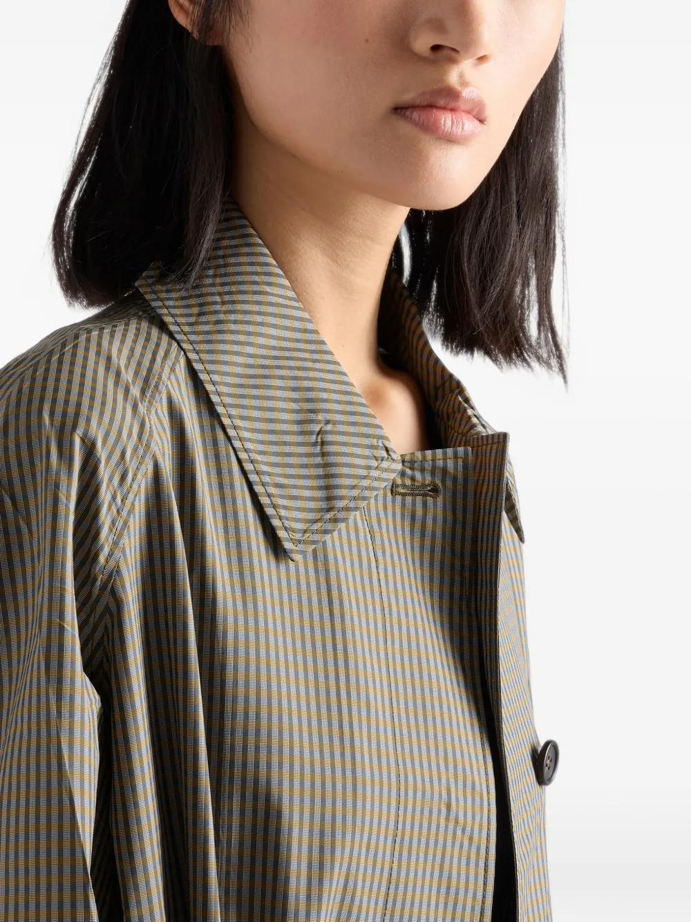 Prada Geruite trenchcoat van technische stof Groen