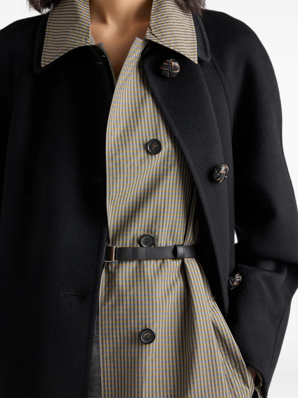 Prada Geruite trenchcoat van technische stof Groen