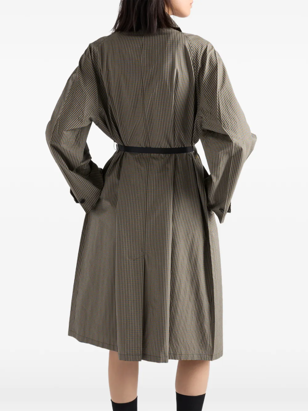 Prada Geruite trenchcoat van technische stof Groen