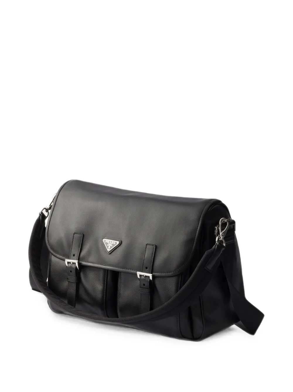 Prada Leren schoudertas Zwart