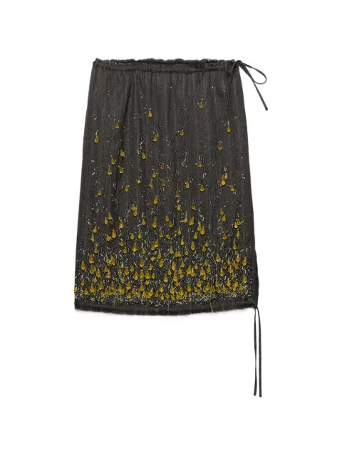 Prada Chevron wool skirt with gradient embroidery