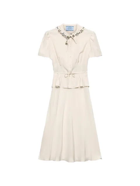 Prada embroidered marocain dress