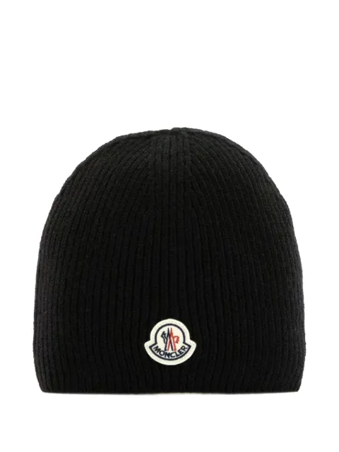 Moncler gorro de canalé con parche del logo