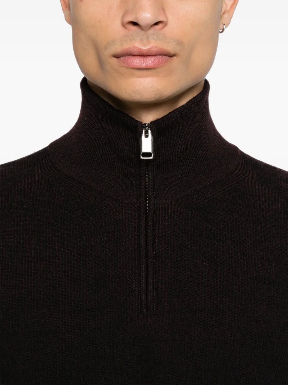 Brioni Kasjmier trui met rits Paars