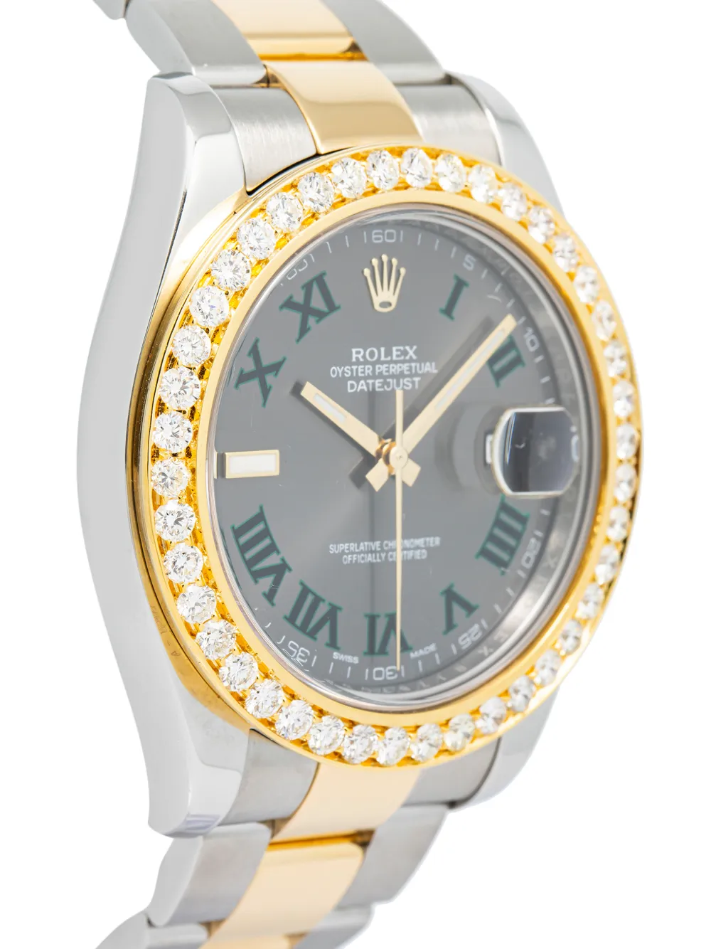 Rolex Datejust Armbanduhr mit Diamanten, 41mm - Grau