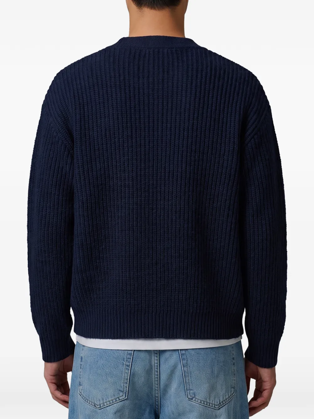 Roberto Collina popcorn-stitch V-neck cardigan Blauw