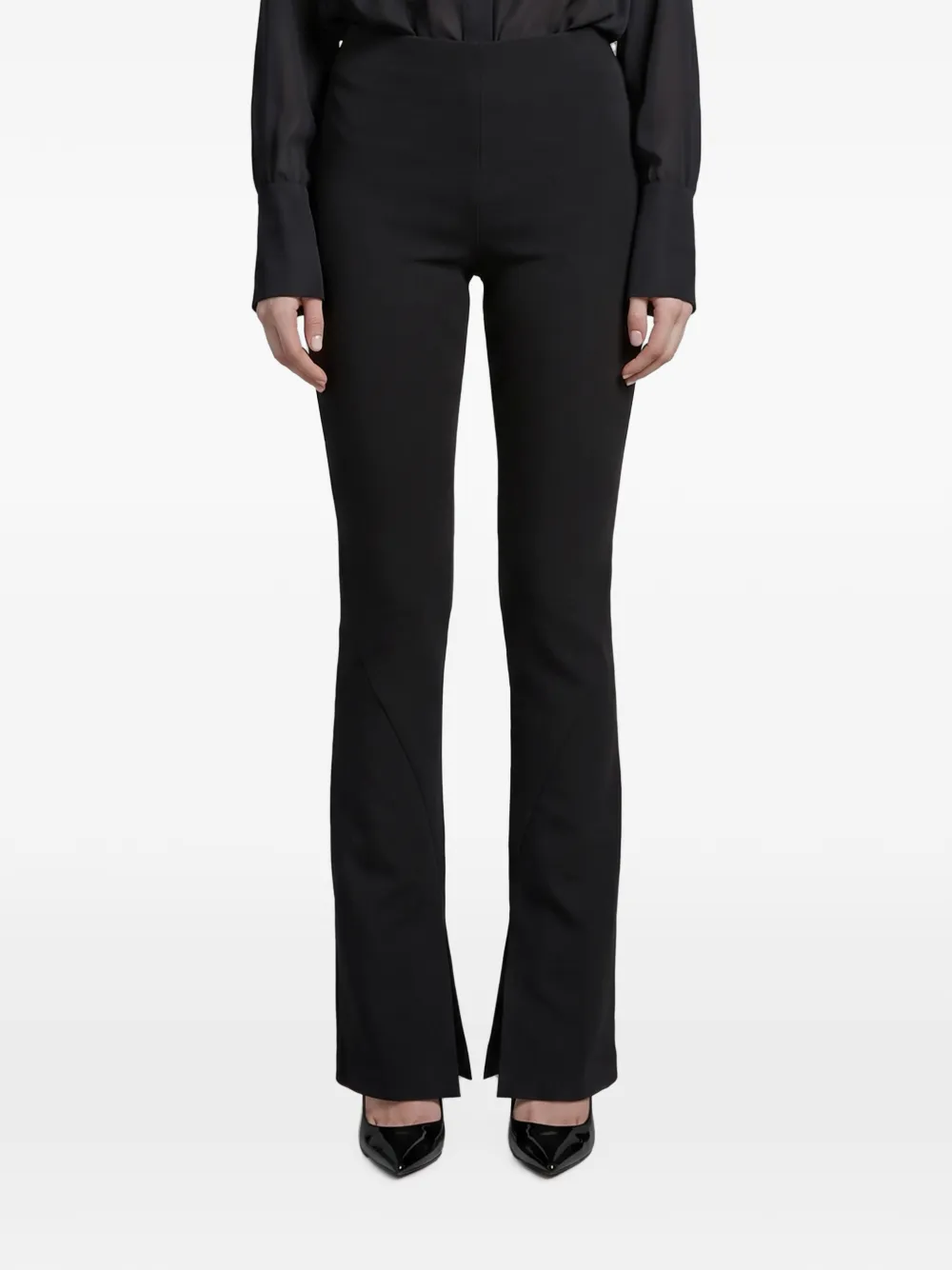 Federica Tosi slit-hem cady trousers - Schwarz