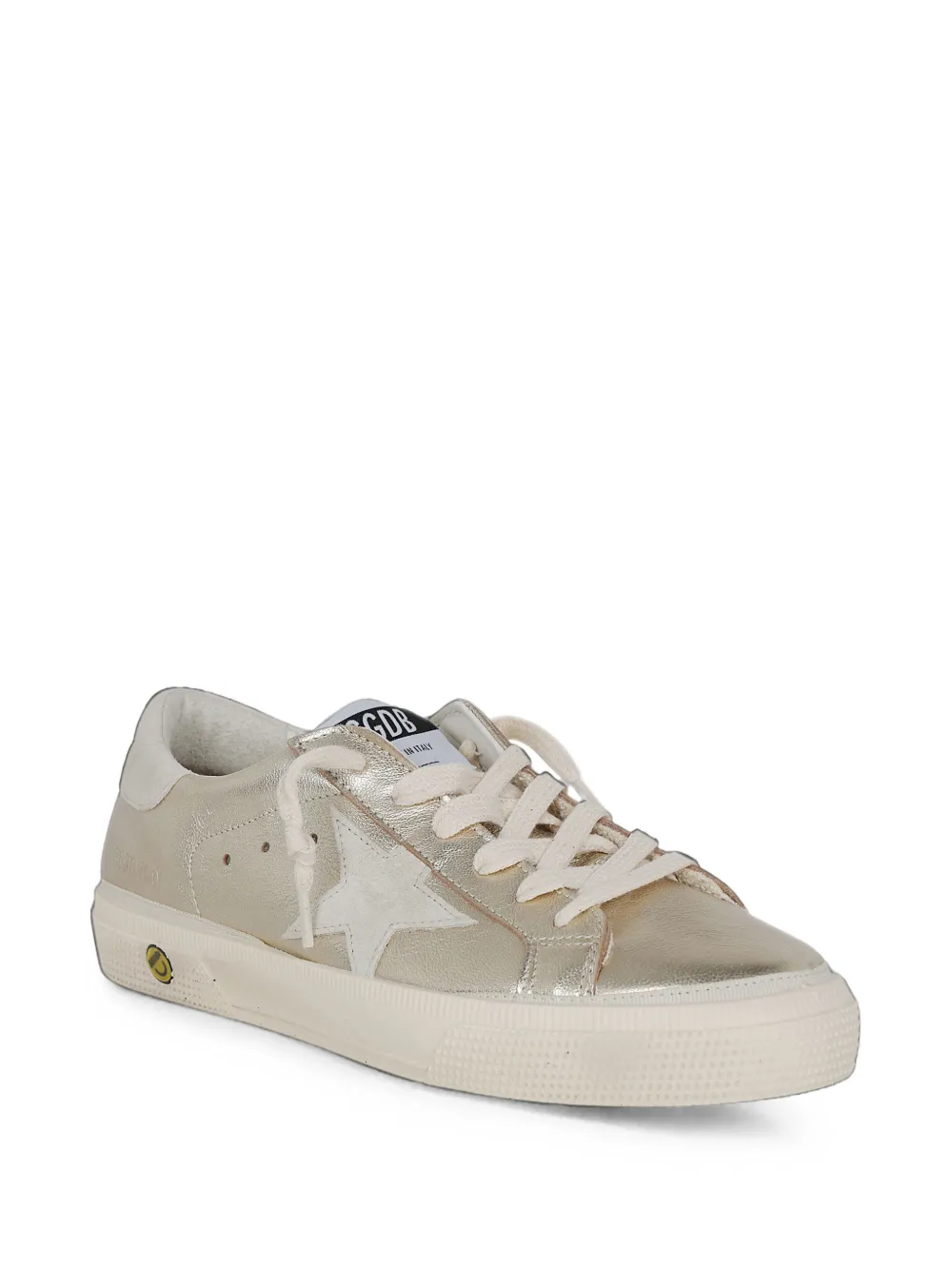 Golden Goose Kids May metallic sneakers Goud